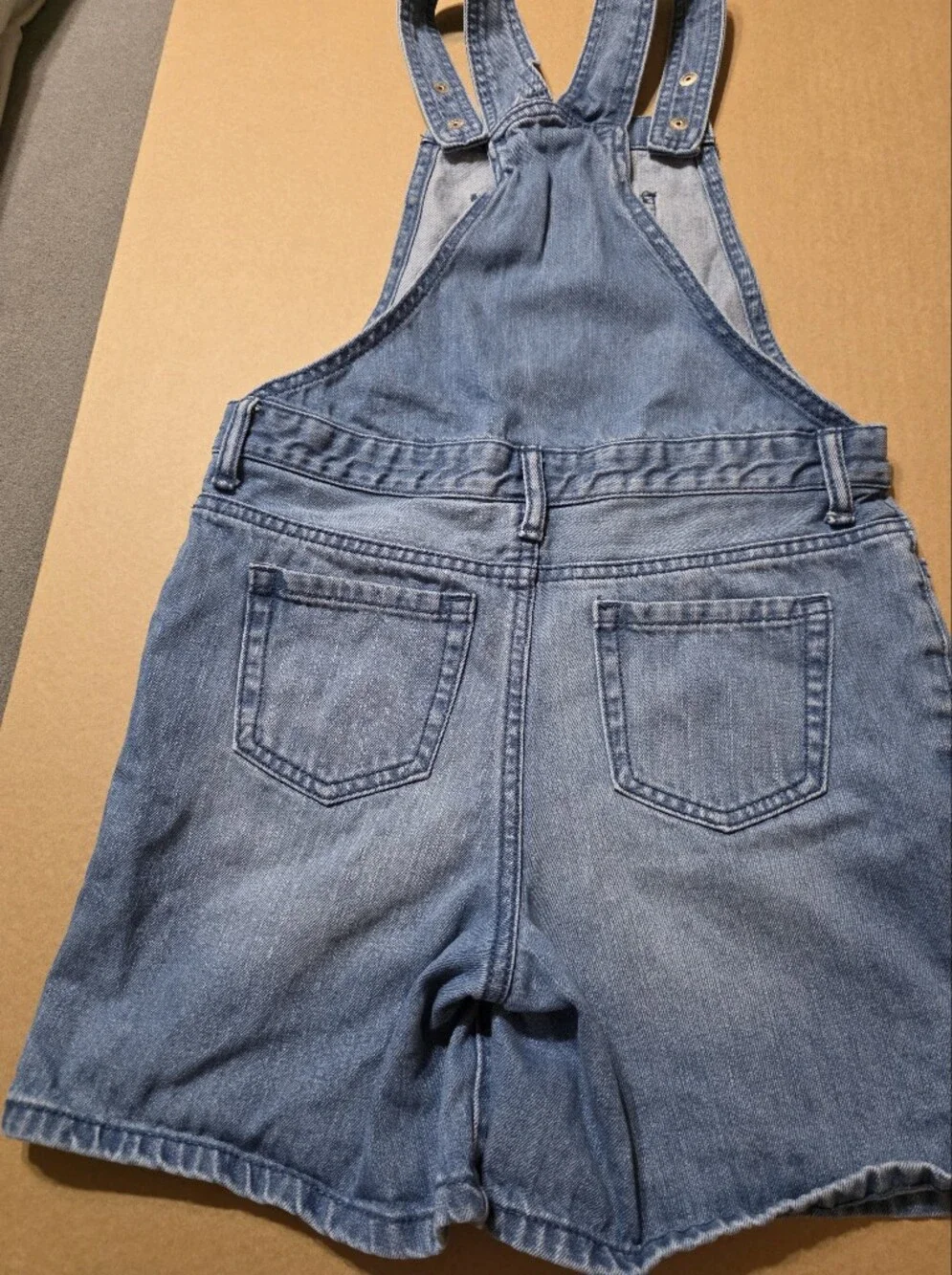 Kid's Denim Short Overalls - Light Blue